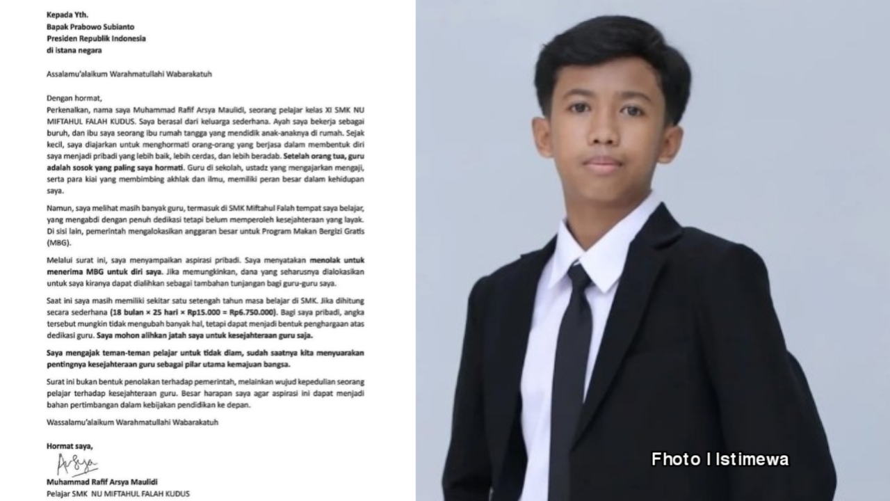 Siswa SMK di Kudus Alami Intimidasi Usai Kirim Surat ke Prabowo Tolak Program MBG
