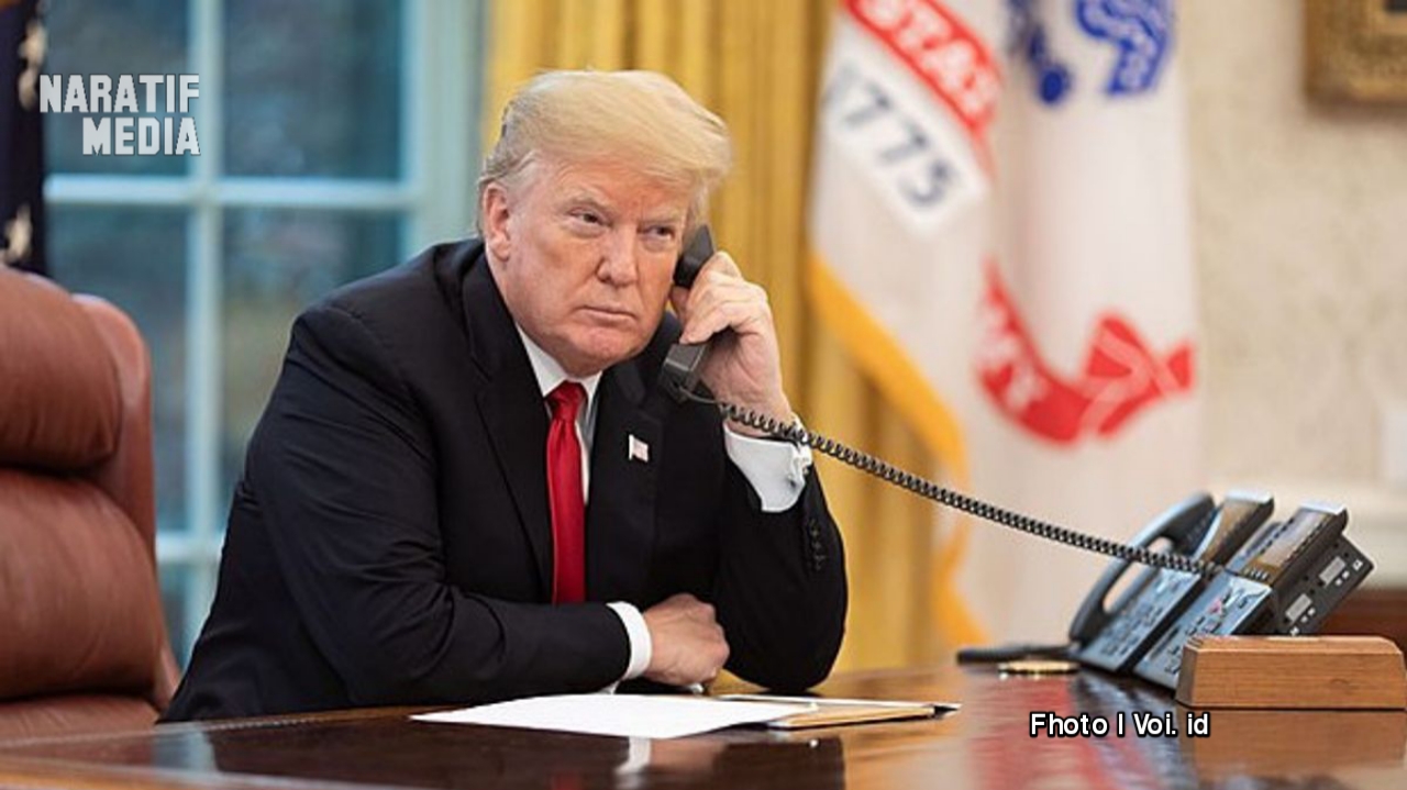 presiden amerika serika donald trump. (naratifmedia/Voi.id)