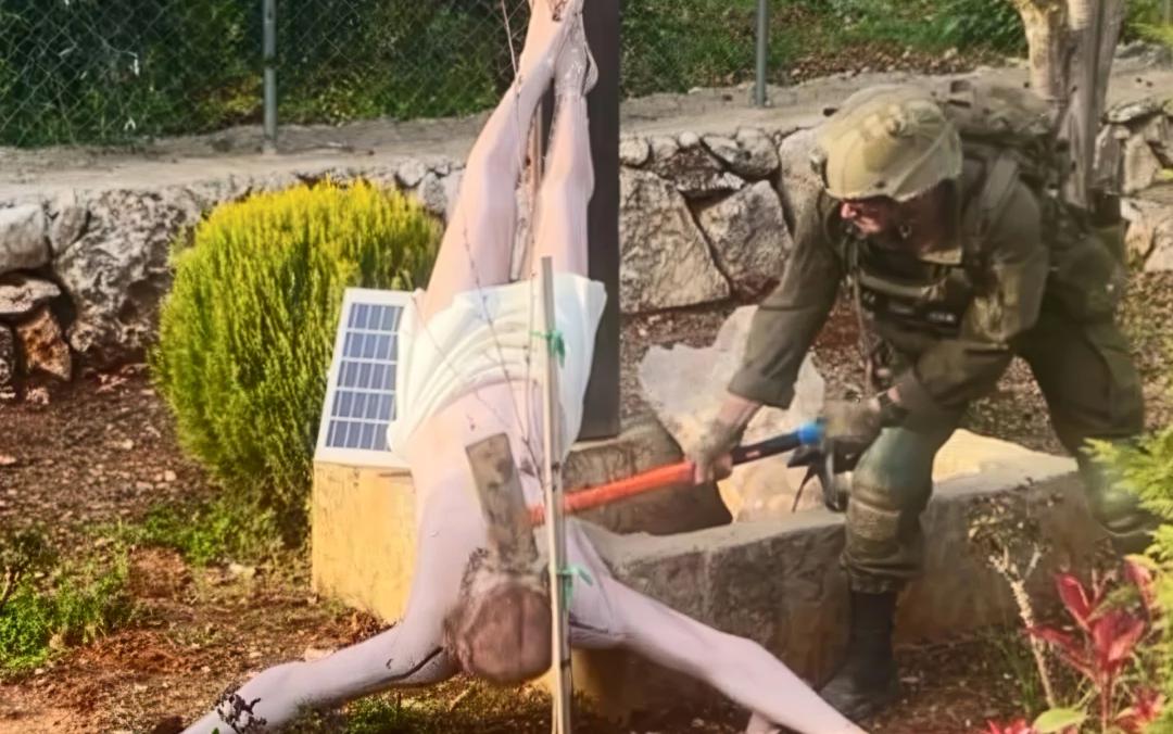 Tentara IDF Hancurkan Patung (Naratifmedia/Istimewa)