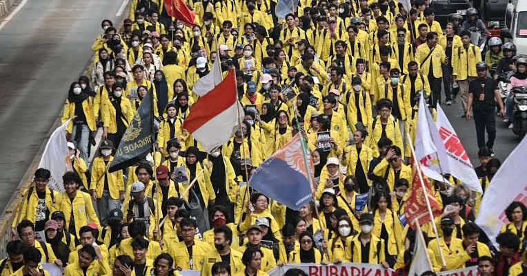 BEM UI Demo Dibundaran HI (Naratifmedia/Detik)
