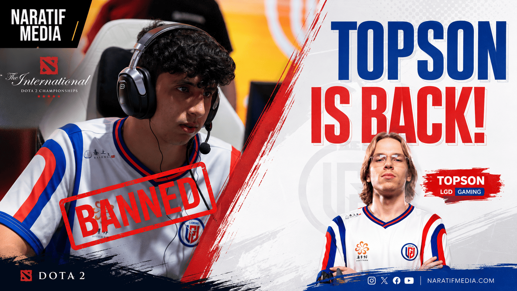 Topson resmi menjadi pengganti TaiLung di LGD Gaming menjelang The International 2026. (naratifmedia.com/x.com/LGDgaming/)